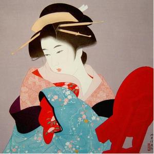 Japanischer Druck "Three Thousand Years — 三千歳" von Ito Shinsui, 伊東深水 (Shinsui Ito (伊東深水))