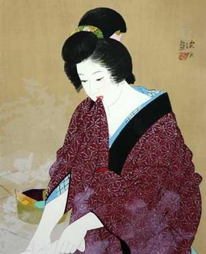 Ito Shinsui: Vapour — 湯気 - Japanese Art Open Database