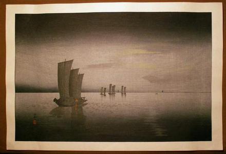 Shoson Ohara: Boats At Night - Japanese Art Open Database