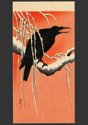 Shoson Ohara: Crow and snow - Japanese Art Open Database