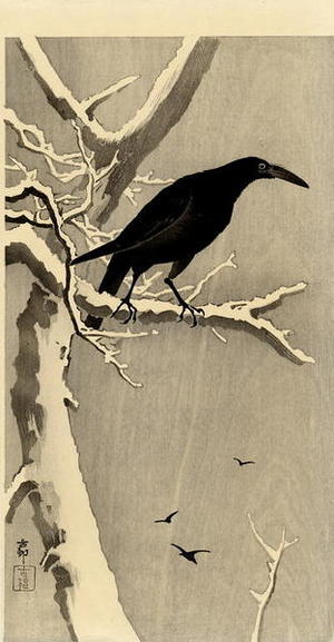 Japanese Print "Jungle Crow" by Shoson Ohara (Shoson Ohara (1877-1945)- Koson (小原祥邨、小原古邨))