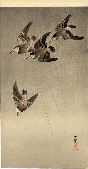 Shoson Ohara: Starlings in flight - Japanese Art Open Database