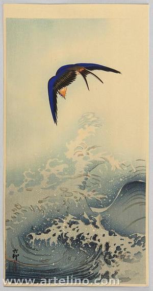 Shoson Ohara: Swallow over the Ocean Wave - Japanese Art Open Database