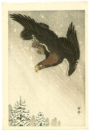 Shoson Ohara: An Eagle in a Snowstorm - Japanese Art Open Database
