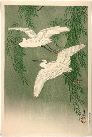Shoson Ohara: White Herons & Willow - Japanese Art Open Database