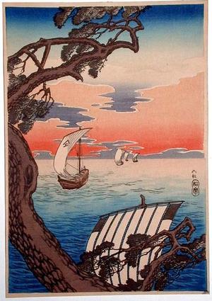 Shotei Takahashi: Boats at Sunset - Japanese Art Open Database
