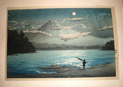 Japanese Print "Fuji From Lake Sai" by Shotei Takahashi (Shotei Takahashi (1871-1945) Hiroaki (松亭高橋、弘明))