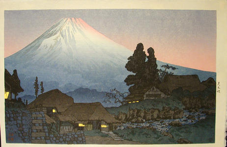 Japanese Print Fuji From Mizukubo Evening Scene By Shotei Takahashi Japanese Print Fuji From Mizukubo Evening Scene By Shotei Takahashi