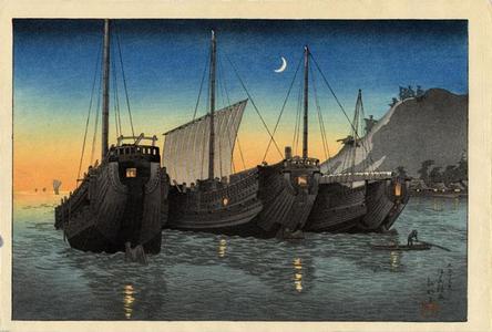 Shotei Takahashi: Junks in Inatori Bay, Izu - Japanese Art Open Database