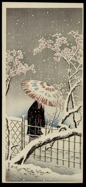 Shotei Takahashi: Plum blossom in snow - Japanese Art Open Database