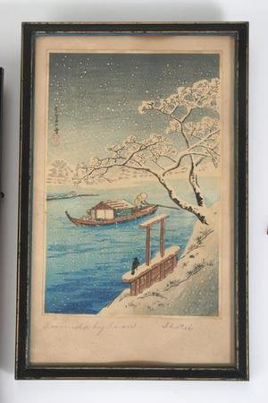 Shotei Takahashi: River Sumida in snow - Japanese Art Open Database