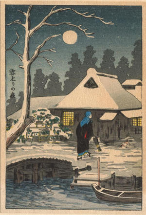 Shotei fake: Evening, After the Snow — 雪上りの夜 - Japanese Art Open Database