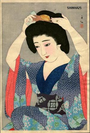 Natori Shunsen: Kagami no Mae- Before the Mirror - Japanese Art Open Database