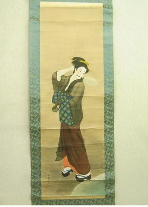 Shuun: Bijin with Fan - Japanese Art Open Database