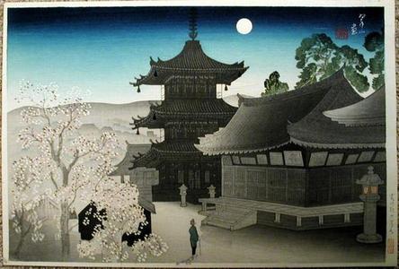 三木翠山: Kiyomizu Temple on a Spring Night - Japanese Art Open Database