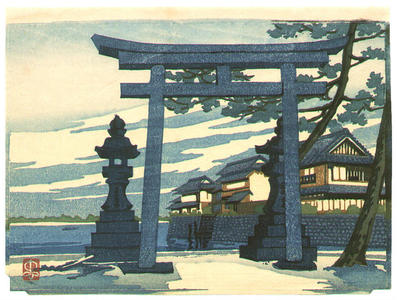 Tadamasa Ueno: Torii Gate in the Evening - Japanese Art Open Database