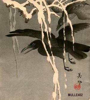 Takahashi Biho: Crows in snow - Japanese Art Open Database