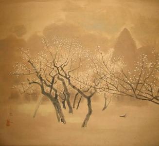 Takasawa Keiichi: Plum Trees and Dove — 梅林図 - Japanese Art Open Database