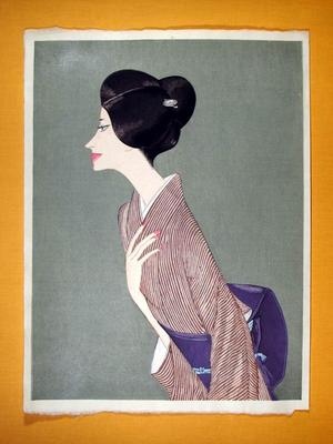 Takasawa Keiichi: Portrait of a Woman Wearing a Kimono — 着物の婦人像 - Japanese Art Open Database