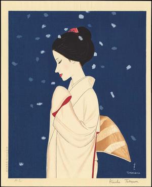 Takasawa Keiichi: Woman and Snowflakes - Japanese Art Open Database