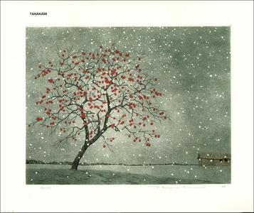 Tanaka Ryohei: Persimmon in Snow - Japanese Art Open Database