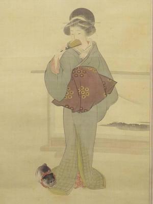 Tashiro Kogai: Bijin Holding Fan - Japanese Art Open Database