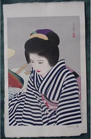 Japanese Print "Late Summer - Natsu Takete — 夏たけて" by Tatsumi Shimura (志村立美)