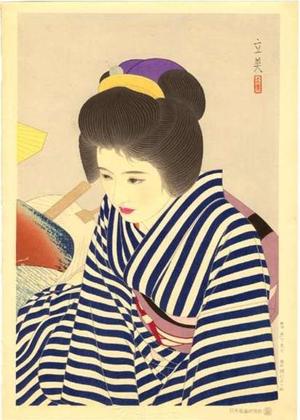 Japanese Print "Late Summer - Natsu Takete — 夏たけて" by Tatsumi Shimura (志村立美)