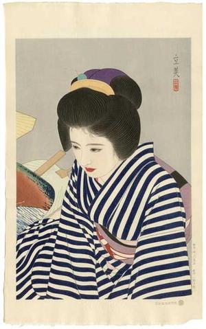 Japanese Print "Late Summer - Natsu Takete — 夏たけて" by Tatsumi Shimura (志村立美)