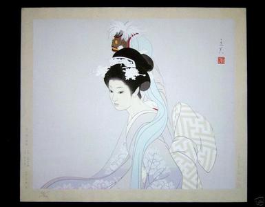 Japanese Print "Kagami-Jishi" by Tatsumi Shimura (志村立美)