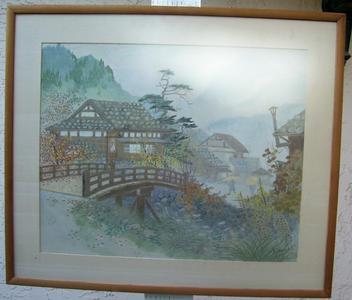 Terauchi H: Country village scene - Japanese Art Open Database