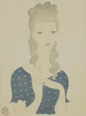 Togo Seiji: In a Blue Top — 女性像 - Japanese Art Open Database