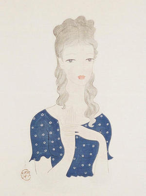 Togo Seiji: In a Blue Top — 女性像 - Japanese Art Open Database