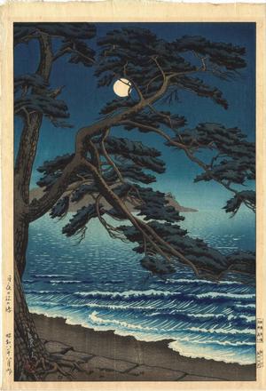 Toko: Moon at Enoshima Beach — 月夜の江の嶋 - Japanese Art 