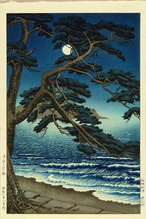 Toko: Moon at Enoshima Beach — 月夜の江の嶋 - Japanese Art Open Database