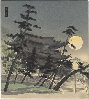 Tokuriki Tomikichiro: Chion-in Temple in Full Moon — 知恩院明月 - Japanese Art Open Database