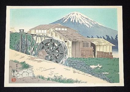 徳力富吉郎: Water Wheel Cabin — 水車小屋 - Japanese Art Open Database