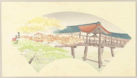 徳力富吉郎: Tsuten Bridge - Autumn Leaves — 通天橋紅葉 - Japanese Art Open Database