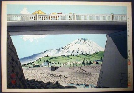 徳力富吉郎: Unknown - Fuji and Bridge - Japanese Art Open Database