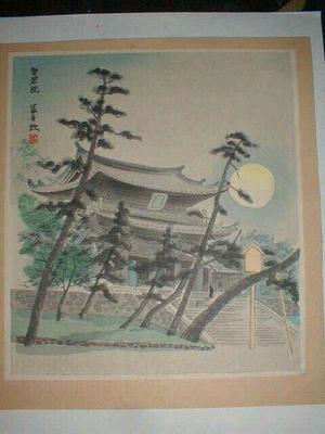 徳力富吉郎: temple scene - Japanese Art Open Database