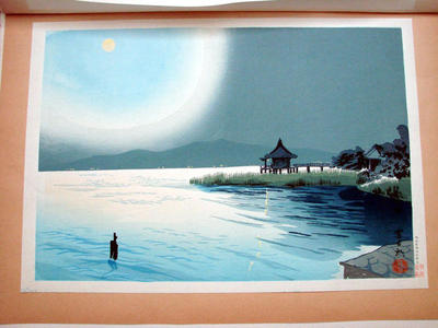 Tokuriki Tomikichiro: Ohmi Katata Ukimi-do — 琵琶湖 経年の状態 - Japanese Art Open Database
