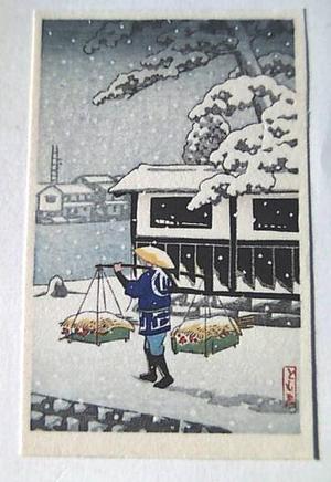 Tomoe: Snow- vender - Japanese Art Open Database