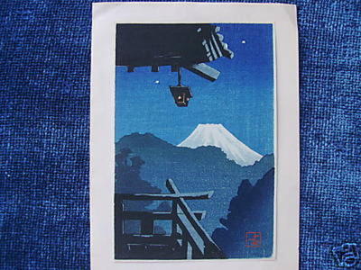 Tomoichi Fujisawa: Mt Fuji from Temple Balcony - Japanese Art Open Database
