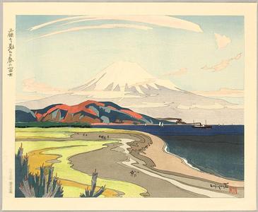 石川寅治: Mt Fuji in Spring from Miho - Japanese Art Open Database