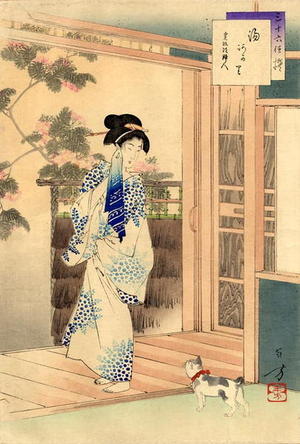 Mizuno Toshikata: Visiting an Onsen — 湯河の里 - Japanese Art Open Database