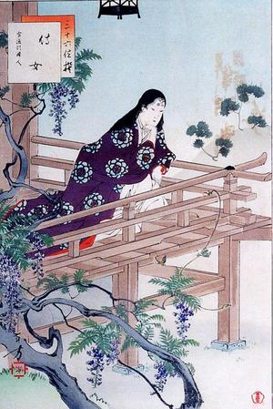 水野年方: Maid- Woman of the Houtoku era (1449-7-28-1452-7-25) - Japanese Art Open Database