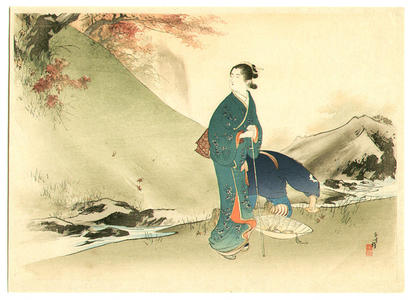 Mizuno Toshikata: Autumn Creek - Japanese Art Open Database