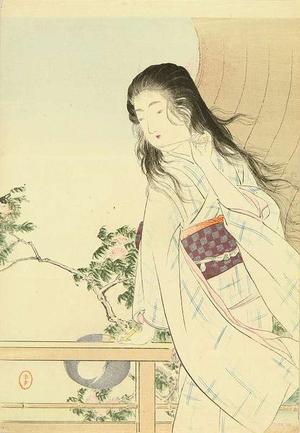 Mizuno Toshikata: Bamboo Screen of Iyo Provence — 伊豫簾 - Japanese Art Open Database