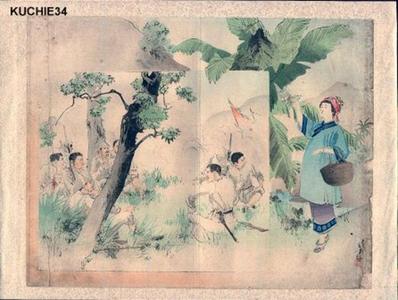 Mizuno Toshikata: Bijin and soldiers - Japanese Art Open Database