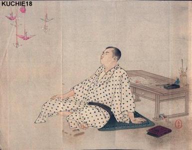 Mizuno Toshikata: Man in pajamas - Japanese Art Open Database